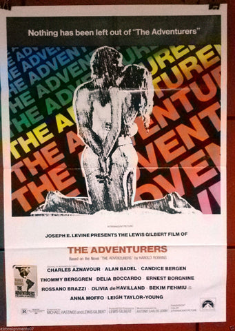 The Adventurers {Charles Aznavour} Original 40x27" Lebanese Movie Poster 70s