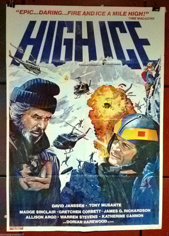 High Ice (David Janssen) 39x27" Original Lebanese Movie Poster 80s