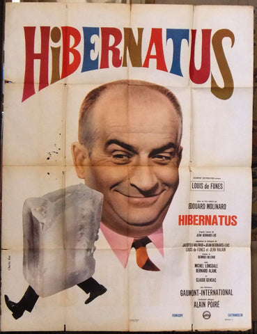 HIBERNATUS LUIS DE FUNES 120x160 cm French Movie Poster 60s