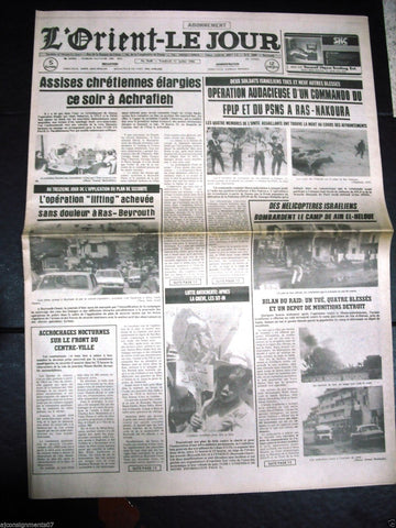 L'Orient-Le Jour {Civil War} Lebanese French Newspaper 11 Jul. 1986