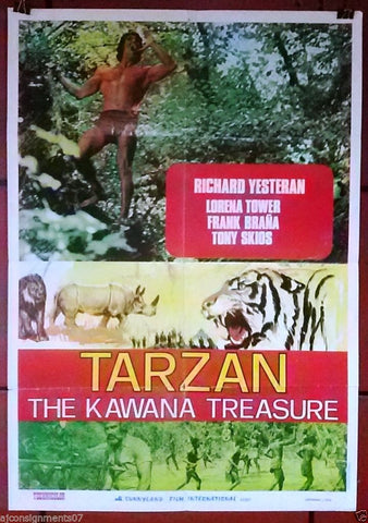 TARZAN AND THE KAWANA'S TREASURE {RICHARD YESTERAN} Lebanese Movie Poster 70s