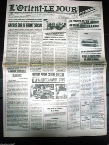 L'Orient-Le Jour {Aircraft Hijacking Kuwait} Beirut French Newspaper 1988