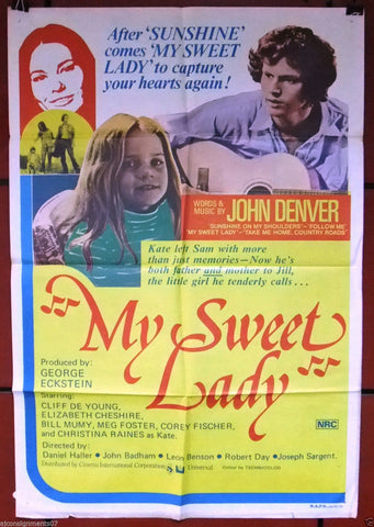 MY SWEET LADY {Cliff De Young} Original 40x27" Australian Movie Poster 70s