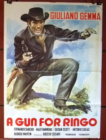 A Gun For Ringo {Giuliano Gemma} Lebanese Original Movie Poster 70s