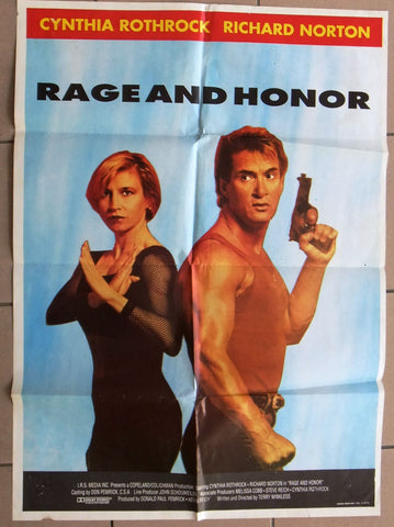 Rage And Honor Cynthia Rothrock 39x27" Lebanese Movie Poster 90s