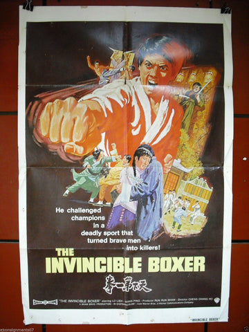 Invincible Boxer {Lieh Lo} 41x27" Original Kung Fu Movie Poster 1970s