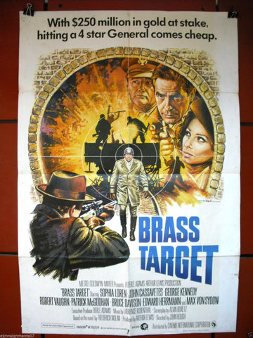 Brass Target {Sophia Loren} Original British Movie Poster 70s