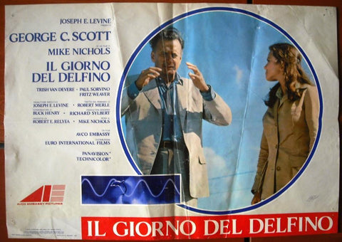 IL Giorno del Delfino Day of Dolphin {George Scott} Italian Movie Lobby Card 70s