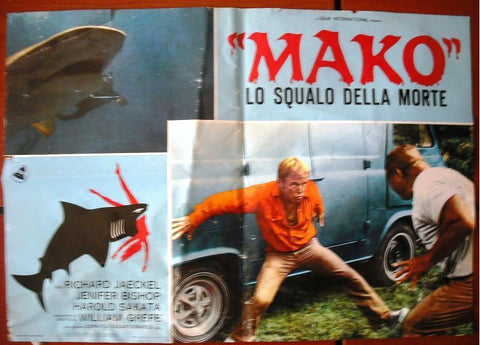 Mako: The Jaws of Death {Richard Jaeckel} Italian Movie Lobby Card 70s