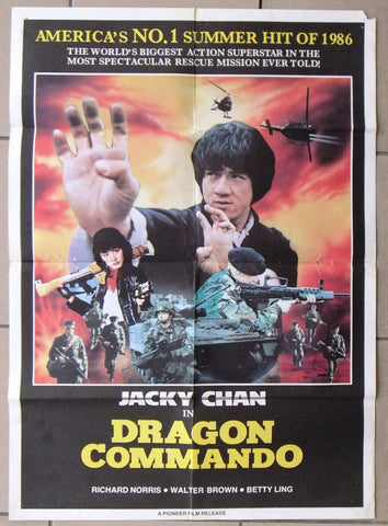 Dragon Commando (Jacky Chan) Original Philippines Kung Fu Movie Poster 80s