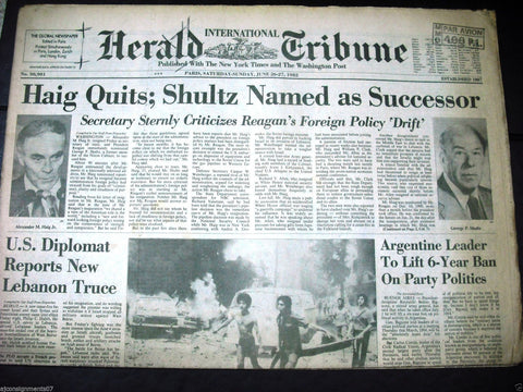 International Herald Tribune {Beirut Car Bombing Civil War} Paris Newspaper 1982