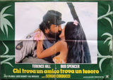 (Set of 2) Chi trova un amico trova un tesoro Italian Film Lobby Card 80s