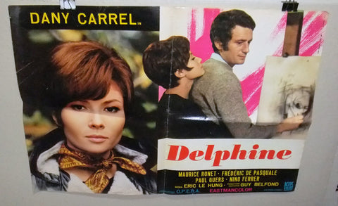 (Set of 4) Delphine (Dany Carrel) Maurice Ronet Italian Film Lobby Card 60s