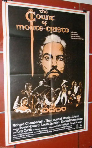 The Count of Monte Cristo RICHARD C. 40x27" Original Lebanese Movie Poster 70s