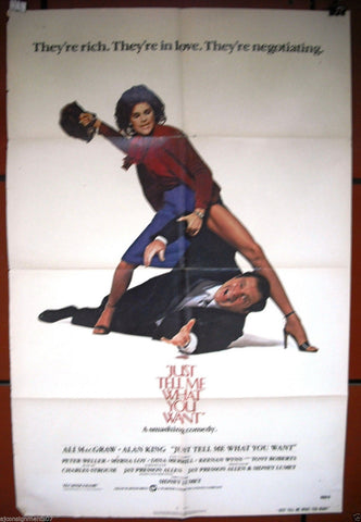 Just Tell Me What You Want { Peter Weller} Original Movie Poster 80s