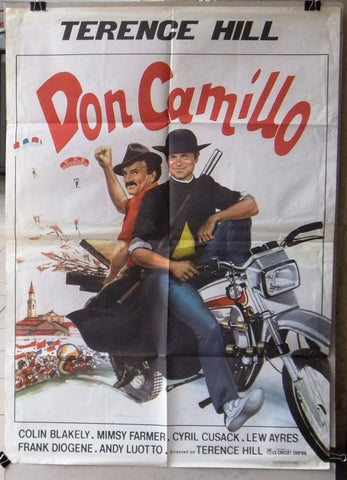 Don Camillo TERENCE HILL 39x27" Lebanese Orginal Movie Poster 80s