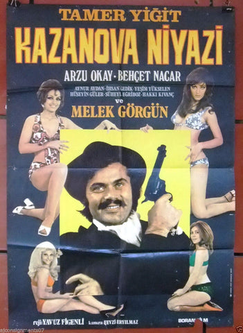 Kazanova niyazi {Tamer Yigit} Turkish Original Movie Poster 70s