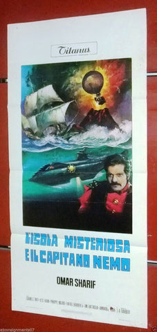 L' Isola Misteriosa E Il Capitano Nemo {O.SHARIF} Movie Poster Locandina 70s