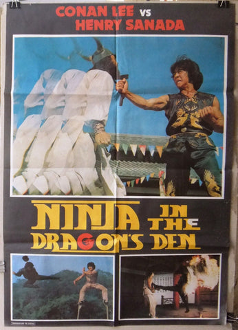 Ninja in the Dragon's Den (Conan Lee) Original 39x27" Lebanese Movie Poster 80s