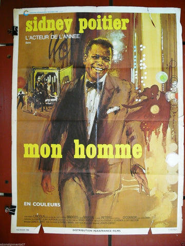 Mon Homme Sidney Poitier 80 cm x 60 cm French Movie Poster 60s