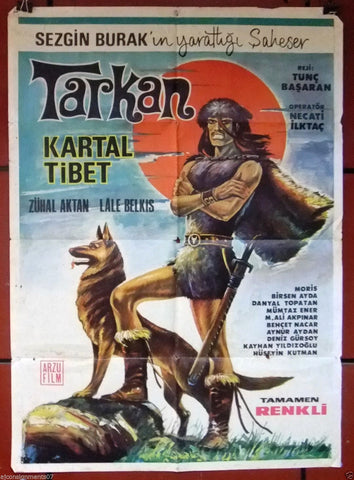 Tarkan kartal {Kartal Tibet} Turkish Original Rare Movie Poster 60s