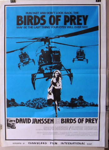 BIRDS OF PREY (DAVID JANSSEN) 39x27" Original Lebanese Movie Poster 80s