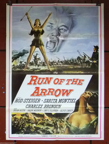 Run of the Arrow "Rod Steiger" Lebanese Movie Poster Re-release 50s