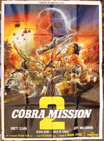 COBRA MISSION 2 BRETT CLARK 2F Italian Movie Poster 80s