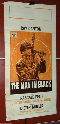 Man in Black, Die grosse Treibjagd {Ray Danton} Italian Film Poster 60s