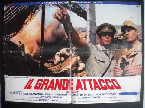 Il Grande Attacco Italian John Huston Fotobusta Lobby Card 70s