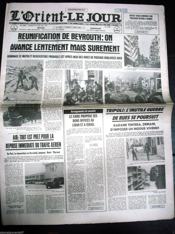 L'Orient-Le Jour {Beirut Port} War Lebanese Lebanon Newspaper 1984