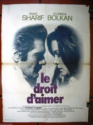 LE DROIT D'AIMER {Omar SHARIF} 29"x23" French Movie Poster 1970s