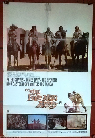 The 5 MAN ARMY {PETER GRAVES} 41x27" Original 1 sht Movie Poster 60s