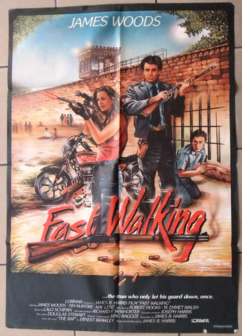 Fast walking  JAMES WOODS 39x27" Original Lebanese Movie Poster 80s