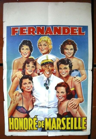 Honore De Marseille {Fernandel} 14"x2214" French/Belgica Movie Poster 50s