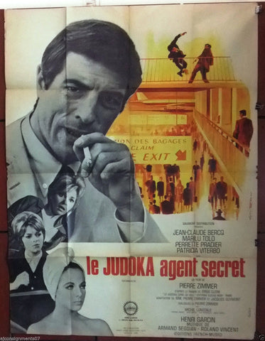 JUDOKA AGENT SECRET {JEAN-CLAUDE BERCQ} 47"x63" French Movie Poster 60s