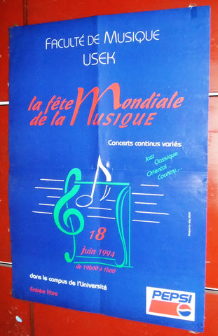 La Journée Mondiale de la Musique USEK University Lebanese Original Poster 90s