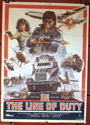 IN THE LINE OF DUTY {Michele Yeoh} Original Lebanese Movie Poster 80s