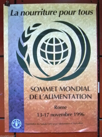 Sommet Mondial de L'alimentation FAO Rome Original French Poster 1996