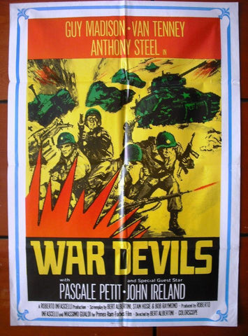 War Devils (Guy Madison) Lebanese Original Movie Poster 60s