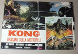 Set of 4x KONG URAGANO SULLA METROPOL ISHIRO HONDA} Italian Movie Lobby Card 70s