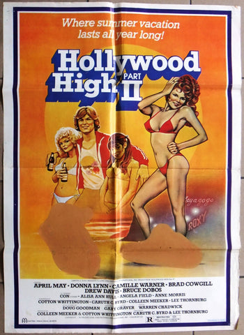 Hollywood High Part 2 Nicole Scent 39"x27" Original Lebanese Movie Poster 80s