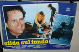 (Set of 9) Sfida sul fondo, Fear Runs Deep Original Italian Film Lobby Card 70s