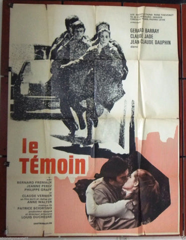 Le Temoin {Gerard Barray} 47"x63" French Movie Poster 60s