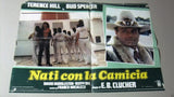 (Set of 6) NATI CON LA CAMICIA (TERENCE HILL) Italian Movie Lobby Card 80s