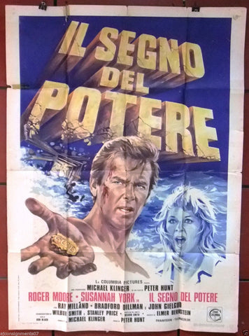 SEGNO DEL POTERE {Roger Moore} Italian 2F Movie Poster 70s