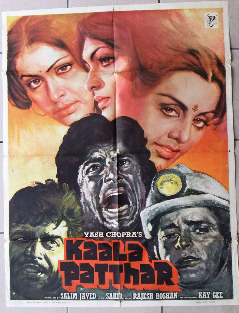 KAALA PATTHAR Amitabh Bollywood Hindi Original Movie Rare Poster