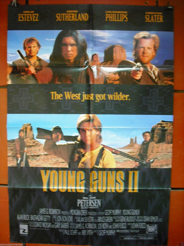YOUNG GUNS 2 {Emilio Estevez} Original DB Int. Movie Poster 90s