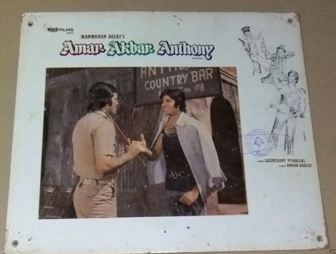 {Set of 2} Amar Akbar Anthon Amitabh) Indian Hindi Original Movie Lobby Card 70s