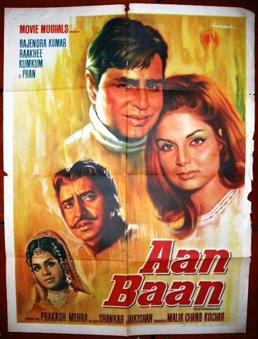 Aan Baan Original Movie Hindi Poster 70s